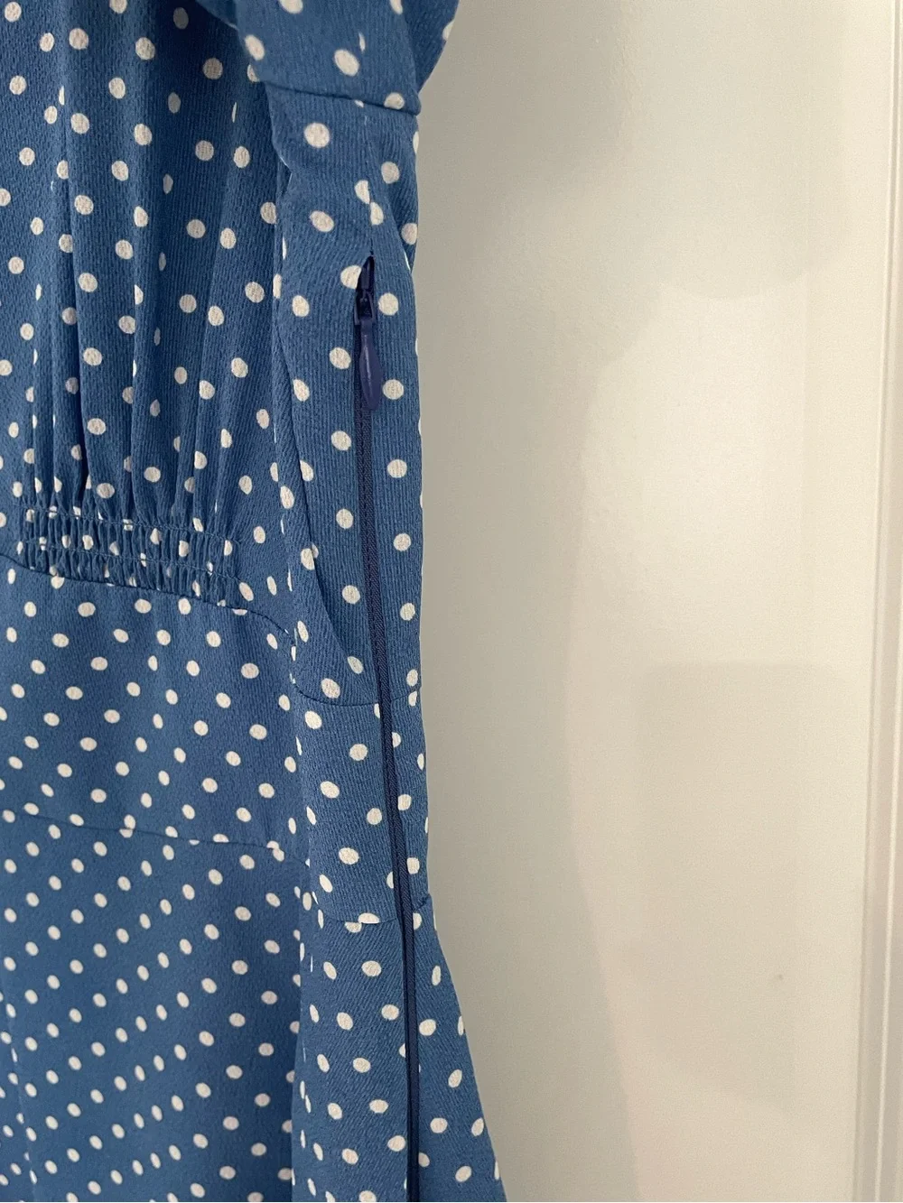 Kate Spade New York Tea Garden Dot Dress Blue Luxury Polka Dot Fit & Flare.   21